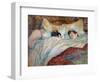 The Bed Two Sleeping Children. Oil on Cardboard by Henri De Toulouse Lautrec (1864-1901) 1892 Dim.-Henri de Toulouse-Lautrec-Framed Giclee Print