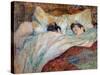 The Bed Two Sleeping Children. Oil on Cardboard by Henri De Toulouse Lautrec (1864-1901) 1892 Dim.-Henri de Toulouse-Lautrec-Stretched Canvas