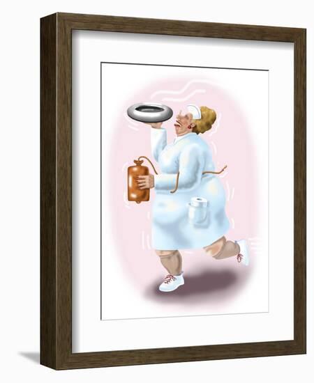 The Bedpan Nurse-Linda Braucht-Framed Giclee Print