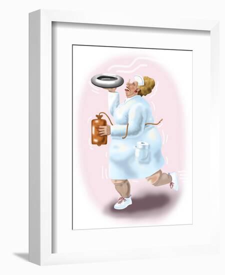 The Bedpan Nurse-Linda Braucht-Framed Giclee Print