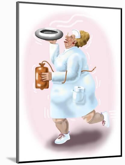 The Bedpan Nurse-Linda Braucht-Mounted Giclee Print