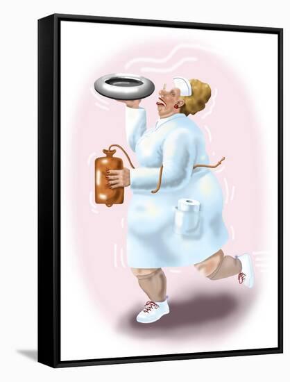 The Bedpan Nurse-Linda Braucht-Framed Stretched Canvas