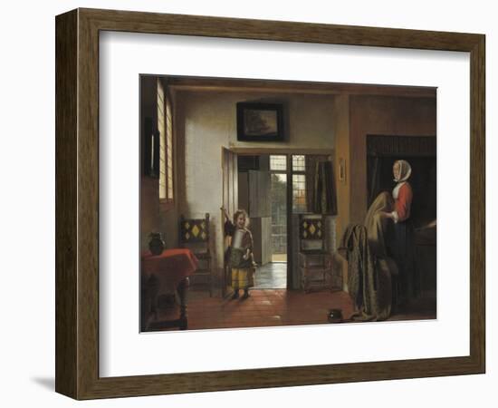 The Bedroom, 1658-90-Pieter de Hooch-Framed Art Print