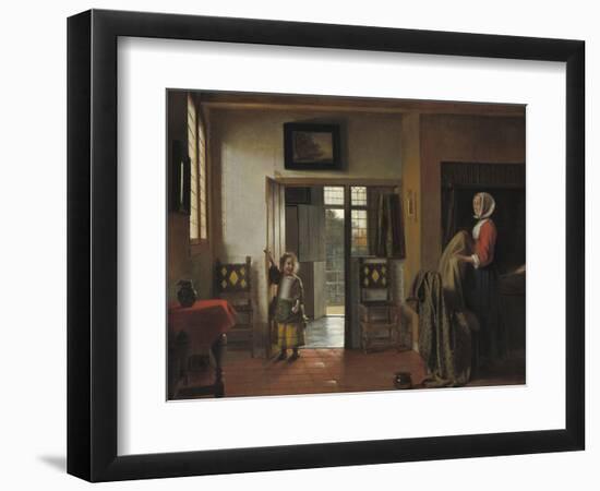 The Bedroom, 1658-90-Pieter de Hooch-Framed Art Print