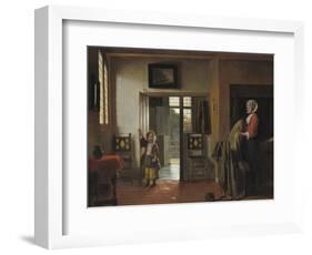 The Bedroom, 1658-90-Pieter de Hooch-Framed Art Print