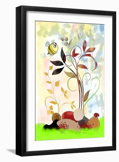 The Bee And The Ladybug-Ruth Palmer-Framed Art Print