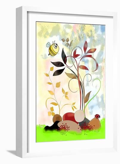 The Bee And The Ladybug-Ruth Palmer-Framed Art Print