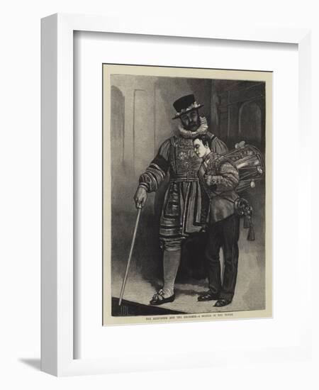 The Beefeater and the Drummer, a Sketch in the Tower-Sir James Dromgole Linton-Framed Giclee Print