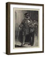 The Beefeater and the Drummer, a Sketch in the Tower-Sir James Dromgole Linton-Framed Giclee Print