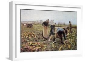 The Beet Harvest-Emile Claus-Framed Art Print