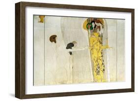 The Beethoven Frieze, Detail: Knight in Shining Armor, 1902-Gustav Klimt-Framed Giclee Print