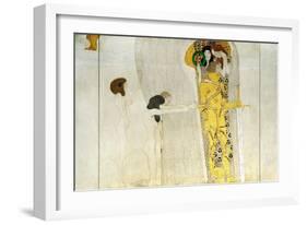 The Beethoven Frieze, Detail: Knight in Shining Armor, 1902-Gustav Klimt-Framed Giclee Print