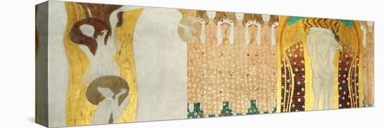 The Beethoven Frieze, Detail: the Arts, Chorus of Paradise, Embrace, 1902-Gustav Klimt-Stretched Canvas