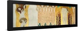 The Beethoven Frieze, Detail: the Arts, Chorus of Paradise, Embrace, 1902-Gustav Klimt-Framed Giclee Print