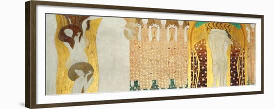 The Beethoven Frieze, Detail: the Arts, Chorus of Paradise, Embrace, 1902-Gustav Klimt-Framed Giclee Print