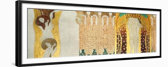 The Beethoven Frieze, Detail: the Arts, Chorus of Paradise, Embrace, 1902-Gustav Klimt-Framed Giclee Print