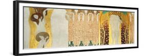 The Beethoven Frieze, Detail: the Arts, Chorus of Paradise, Embrace, 1902-Gustav Klimt-Framed Giclee Print