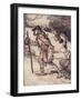 The Beggar Took Her by the Hand and Led Her Away from the Fairy Tales of the Brothers Grimm, Pub. 1-Arthur Rackham-Framed Giclee Print