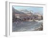 The Beginning of Sea Swimming in the Old Port of Biarritz, 1858 (Detail)-Jean Jacques Alban De Lesgallery-Framed Giclee Print