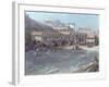 The Beginning of Sea Swimming in the Old Port of Biarritz, 1858 (Detail)-Jean Jacques Alban De Lesgallery-Framed Giclee Print