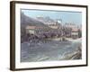 The Beginning of Sea Swimming in the Old Port of Biarritz, 1858 (Detail)-Jean Jacques Alban De Lesgallery-Framed Giclee Print