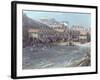 The Beginning of Sea Swimming in the Old Port of Biarritz, 1858 (Detail)-Jean Jacques Alban De Lesgallery-Framed Giclee Print