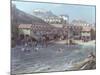 The Beginning of Sea Swimming in the Old Port of Biarritz, 1858 (Detail)-Jean Jacques Alban De Lesgallery-Mounted Giclee Print