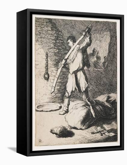 The Beheading of John the Baptist-Rembrandt van Rijn-Framed Stretched Canvas