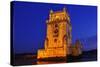 The Belem Tower at Night in Lisbon, Portugal-nito-Stretched Canvas