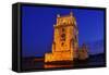 The Belem Tower at Night in Lisbon, Portugal-nito-Framed Stretched Canvas