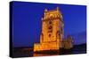 The Belem Tower at Night in Lisbon, Portugal-nito-Stretched Canvas