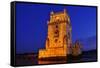 The Belem Tower at Night in Lisbon, Portugal-nito-Framed Stretched Canvas