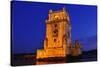 The Belem Tower at Night in Lisbon, Portugal-nito-Stretched Canvas