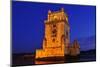 The Belem Tower at Night in Lisbon, Portugal-nito-Mounted Photographic Print