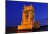 The Belem Tower at Night in Lisbon, Portugal-nito-Mounted Photographic Print