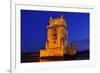 The Belem Tower at Night in Lisbon, Portugal-nito-Framed Photographic Print