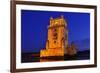 The Belem Tower at Night in Lisbon, Portugal-nito-Framed Photographic Print