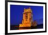 The Belem Tower at Night in Lisbon, Portugal-nito-Framed Photographic Print