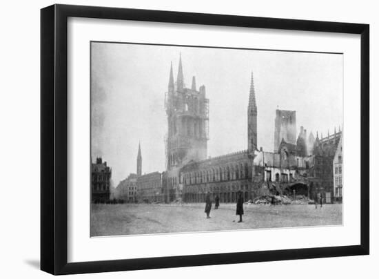 The Belfry and Cloth Hall of Ypres, Belgium, 24 November 1914-null-Framed Giclee Print