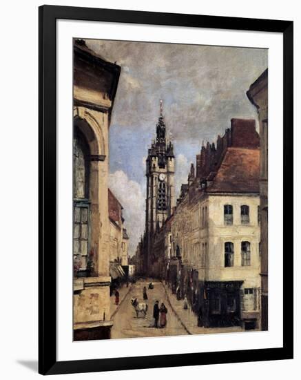 The Belfry of Douai, 1871-Jean-Baptiste-Camille Corot-Framed Premium Giclee Print