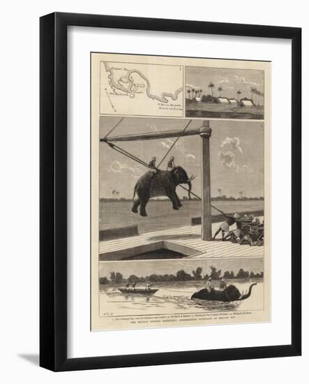 The Belgian African Expedition, Disembarking Elephants at Msasani Bay-John Charles Dollman-Framed Giclee Print
