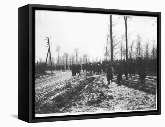 The Belgian Army Heading for the Trenches, 1914-Jacques Moreau-Framed Stretched Canvas