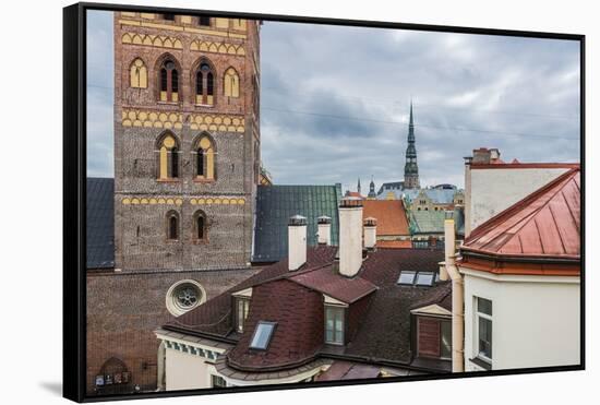 The Bell-Tower of the Evangelical Lutheran Cathedral And, in the Background, the Bell- Tower of St.-Massimo Borchi-Framed Stretched Canvas