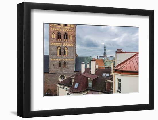 The Bell-Tower of the Evangelical Lutheran Cathedral And, in the Background, the Bell- Tower of St.-Massimo Borchi-Framed Photographic Print
