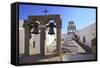 The Bell Towers at the Monastery of St. John at Chora, Patmos, Dodecanese, Greek Islands, Greece-Neil Farrin-Framed Stretched Canvas