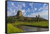 The Belle Fourche River N Devils Tower National Monument, Wyoming, Usa-Chuck Haney-Framed Stretched Canvas