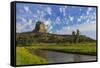 The Belle Fourche River N Devils Tower National Monument, Wyoming, Usa-Chuck Haney-Framed Stretched Canvas