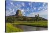 The Belle Fourche River N Devils Tower National Monument, Wyoming, Usa-Chuck Haney-Stretched Canvas