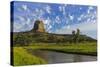 The Belle Fourche River N Devils Tower National Monument, Wyoming, Usa-Chuck Haney-Stretched Canvas