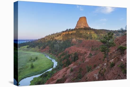 The Belle Fourche River Run Below Devils Tower National Monument, Wyoming, Usa-Chuck Haney-Stretched Canvas